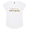 Scrabbling For Points - Women's AS Colour Scoop Neck T-Shirt White Womens Scoop Neck T-shirt Games Printed In Australia