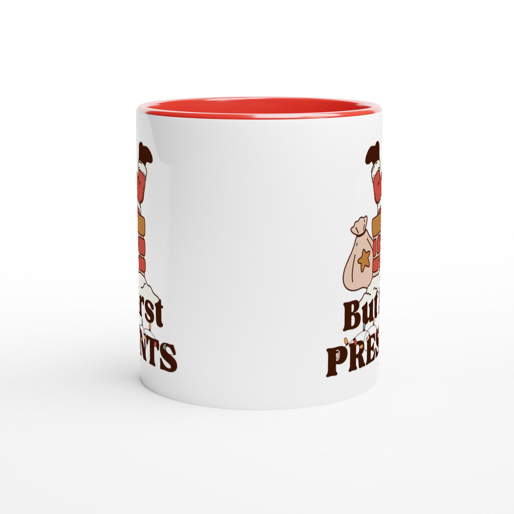 But First Presents, Santa In Chimney - 11oz Ceramic Mug Christmas Colour Mug Christmas Globally Fulfilled
