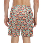 Coffee Van Men's Mid-Length Beach Shorts Men's Mid-Length Beach Shorts Coffee Printed Offshore