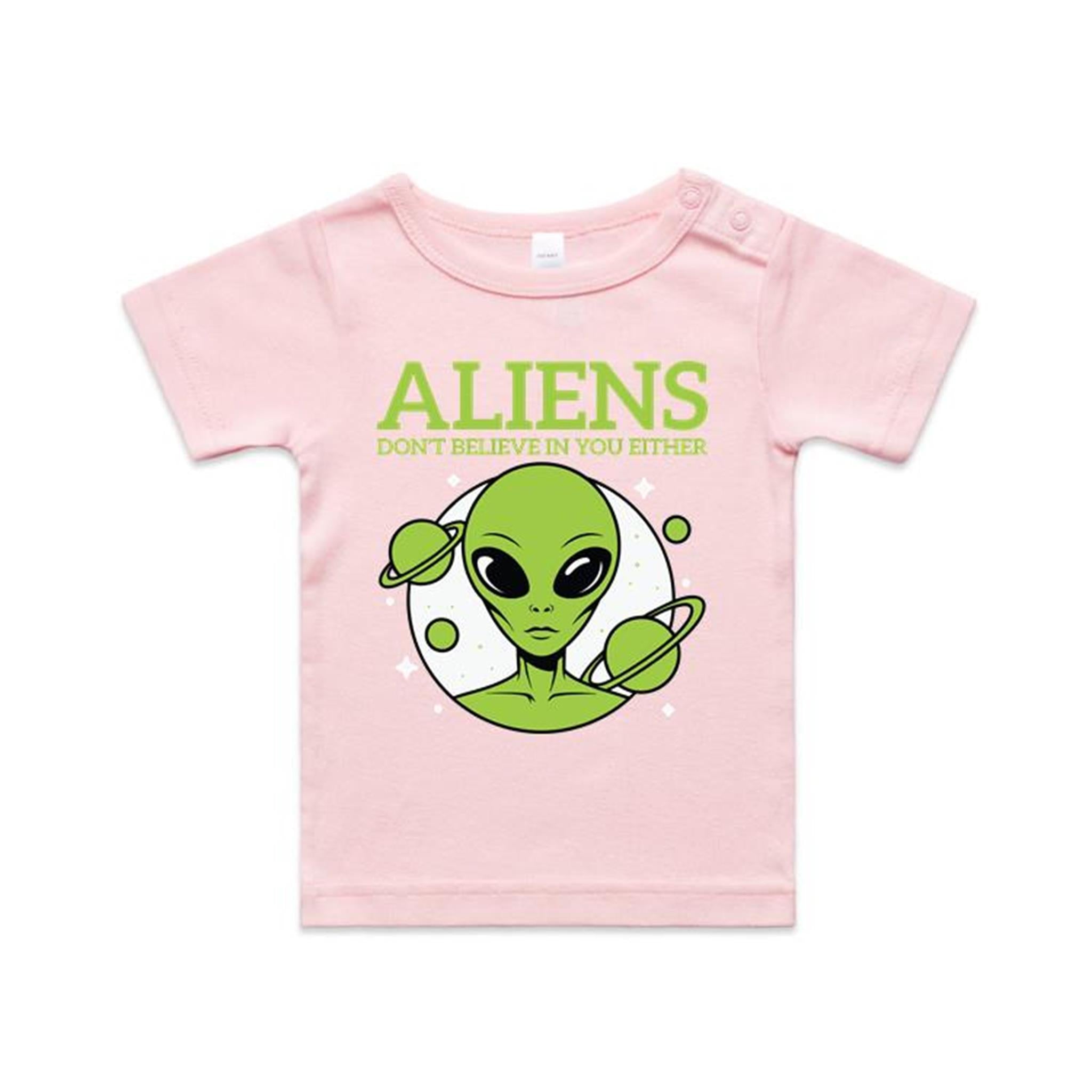 Aliens Don't Believe In You Either AS Colour Baby T-shirt