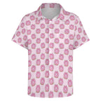Cat Doughnuts Women's Short-Sleeve Button Up Shirt Women's Short-Sleeve Button Up Shirt animal Food Printed Offshore
