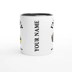 Personalised - I'm Saxy And I Know It, Saxophone Hippo - White 11oz Ceramic Mug with Colour Inside Personalised 11oz Mug animal customise Globally Fulfilled Music personalise