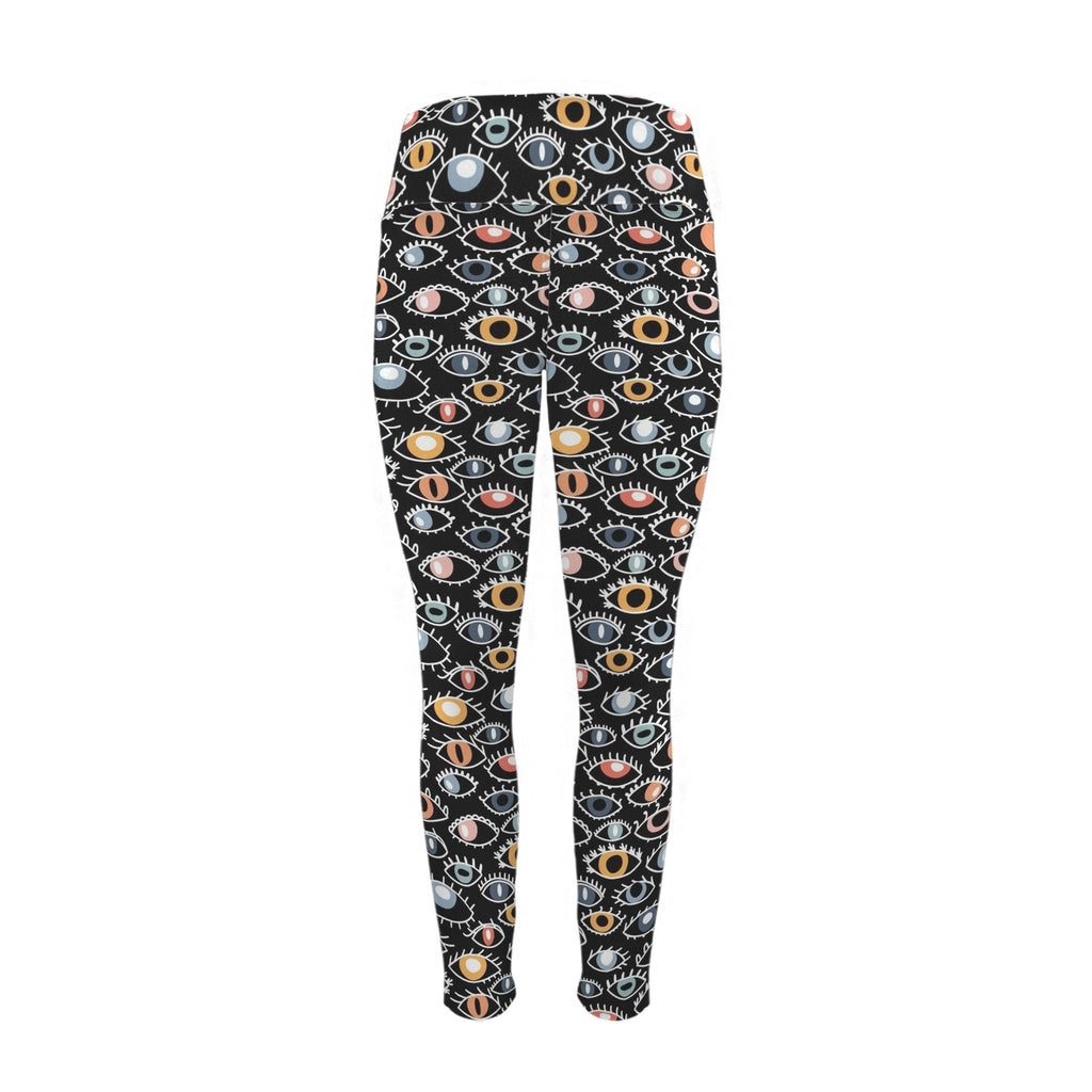 Eyes On Black Women's High Waist Pockets Yoga Leggings Women's High Waist Pockets Yoga Leggings Printed Offshore