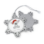 Personalised - Koala Santa Hat - Christmas Pewter Snowflake Ornament