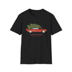 Retro Christmas Tree On Car - Unisex Softstyle T-Shirt