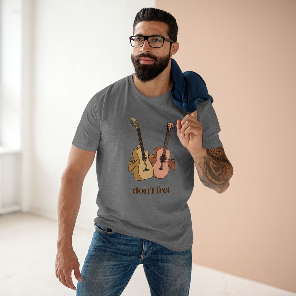 Don't Fret, Guitars - Men's Staple Tee Athletic Heather Mens Premium T-Shirt Music Printed in AU and US