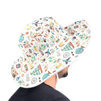 Travel And Explore Wide Brim Bucket Hat Wide Brim Bucket Hat Printed Offshore