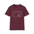 Fibonacci Unisex Softstyle T-Shirt Maroon T-Shirt Australian Printer Maths Science