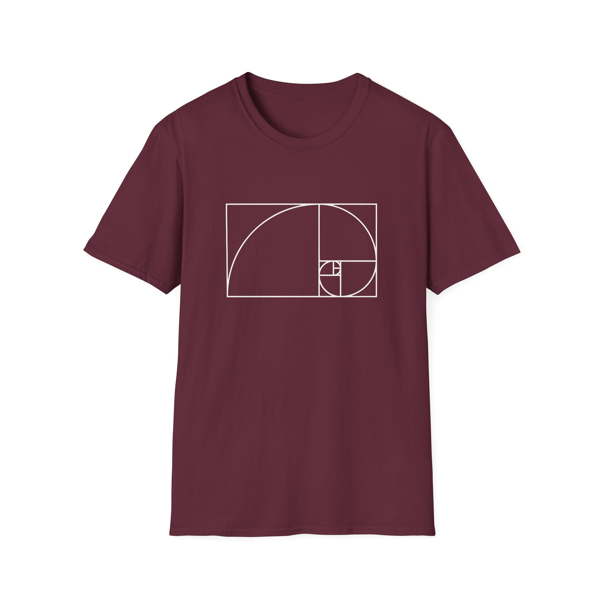 Fibonacci Unisex Softstyle T-Shirt Maroon T-Shirt Australian Printer Maths Science