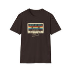 Turning 50, Best Of 1976, Cassette Tape Unisex Softstyle T-Shirt Dark Chocolate Unisex Adult T-shirt Australian Printer Birthday Music Retro