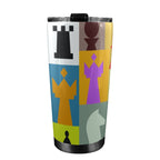 Colourful Chess - 20oz Mobile Tumbler with Lid (Black Lock) 20oz Travel Mug Chess Games Printed Offshore