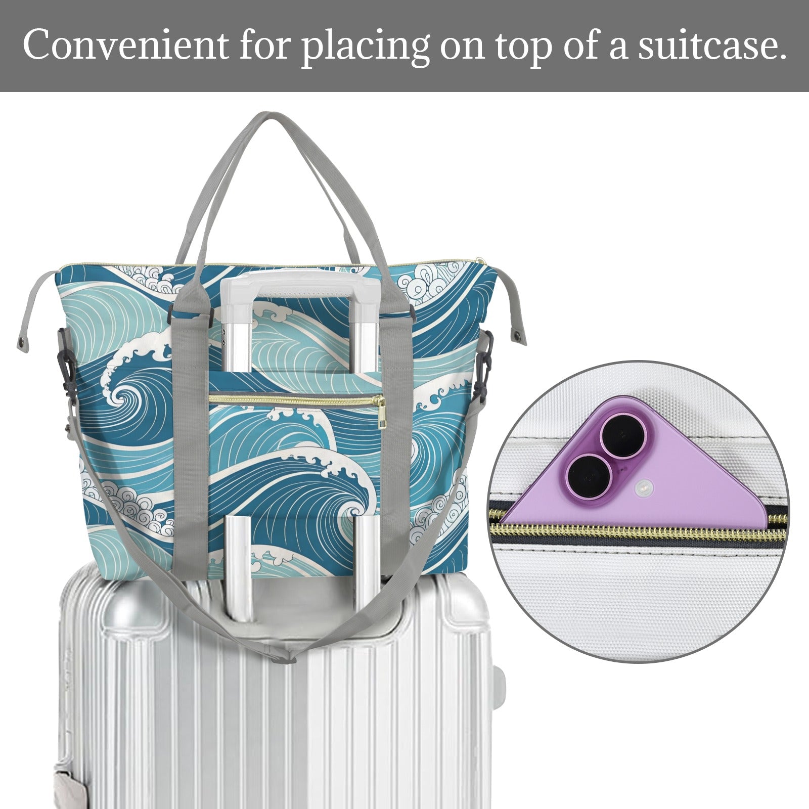 Ocean Waves Duffle Bag-Simple (Model 1715) Duffle Bag-Simple (1715)