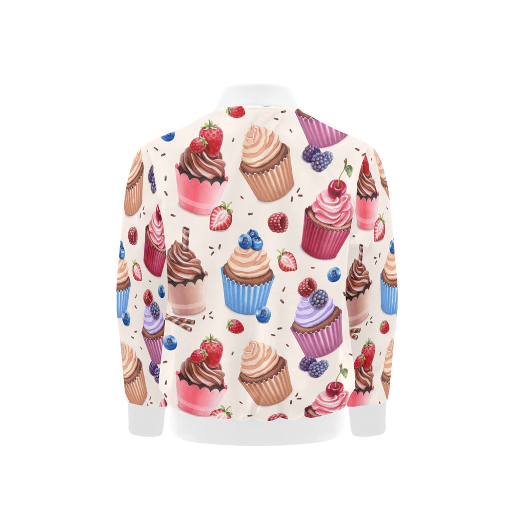 Cupcakes Kids Bomber Jacket Kids Bomber Jacket Food Printed Offshore