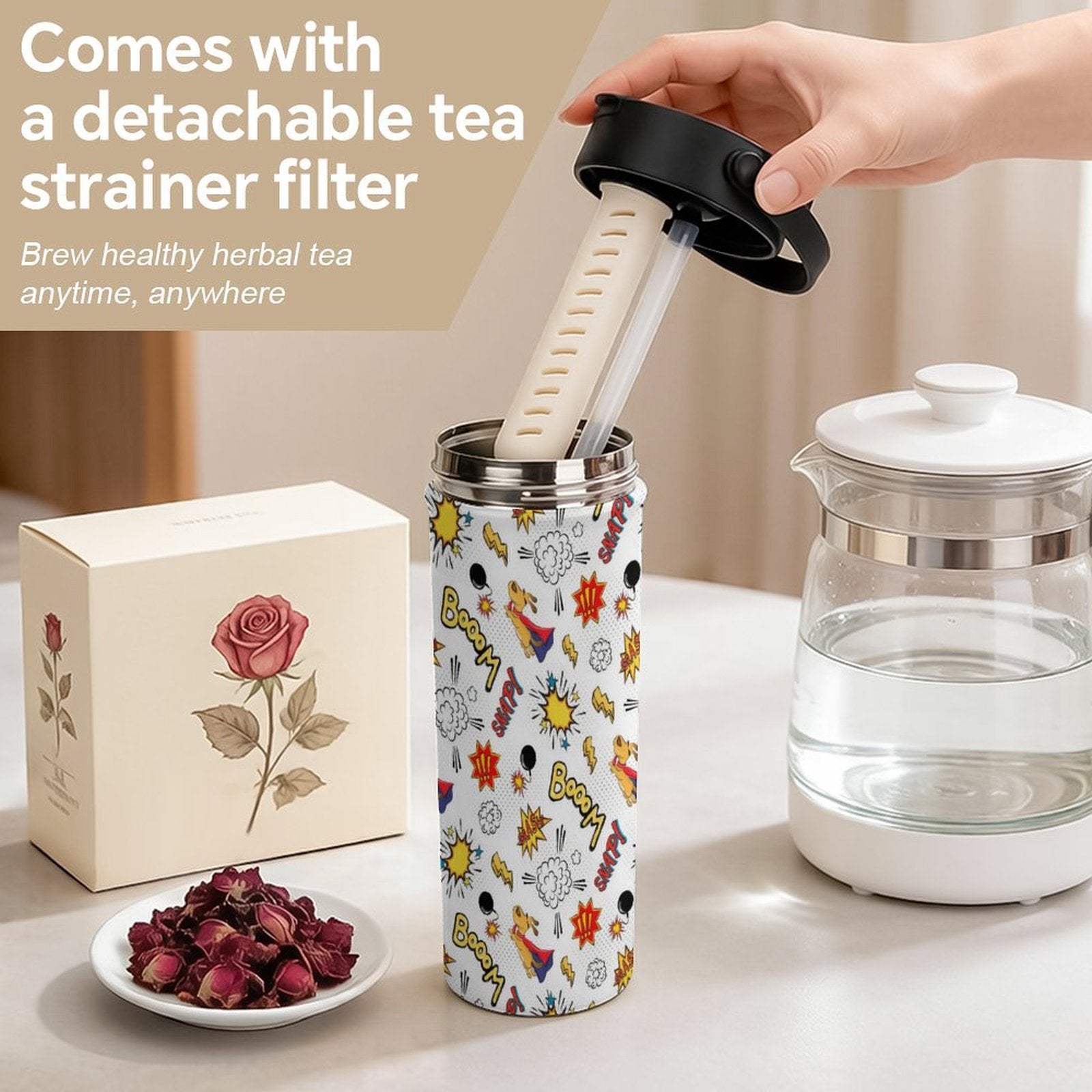 Super Dog 20oz Tea Tumbler with Carry Handle