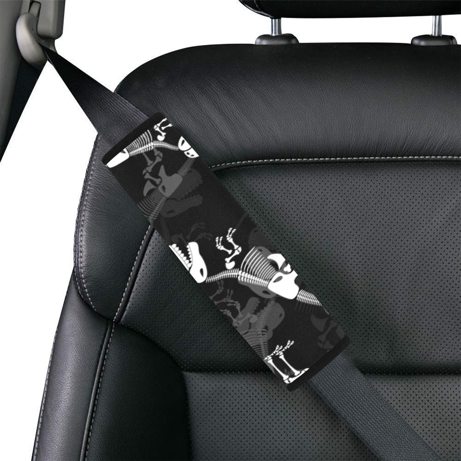 Dinosaur Skeleton Car Seat Belt Cover 7''x10'' (Pack of 2) Car Seat Belt Cover 7x10 (Pack of 2) animal Printed Offshore