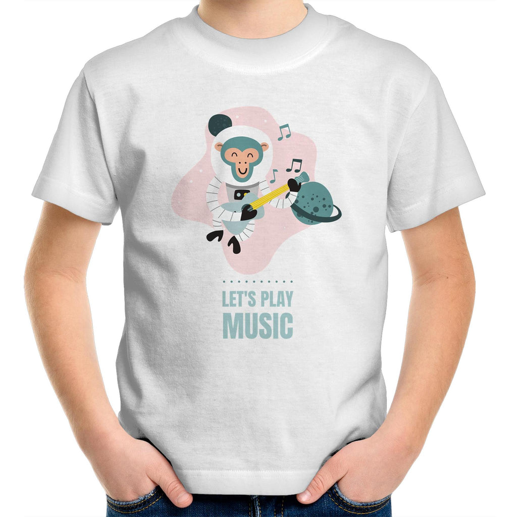 Monkey Music - Kids Youth T-Shirt White Kids Youth T-shirt animal Music Printed In Australia