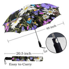 Butterfly Flowers - Semi-Automatic Foldable Umbrella (Model U12) Semi-Automatic Foldable Umbrella (U12)