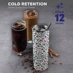 Animal Print In Colour - 20oz Tall Skinny Tumbler with Lid and Straw