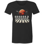 Astronaut Zebra Crossing In Space - Womens T-shirt Black Womens T-shirt Printed In Australia Space