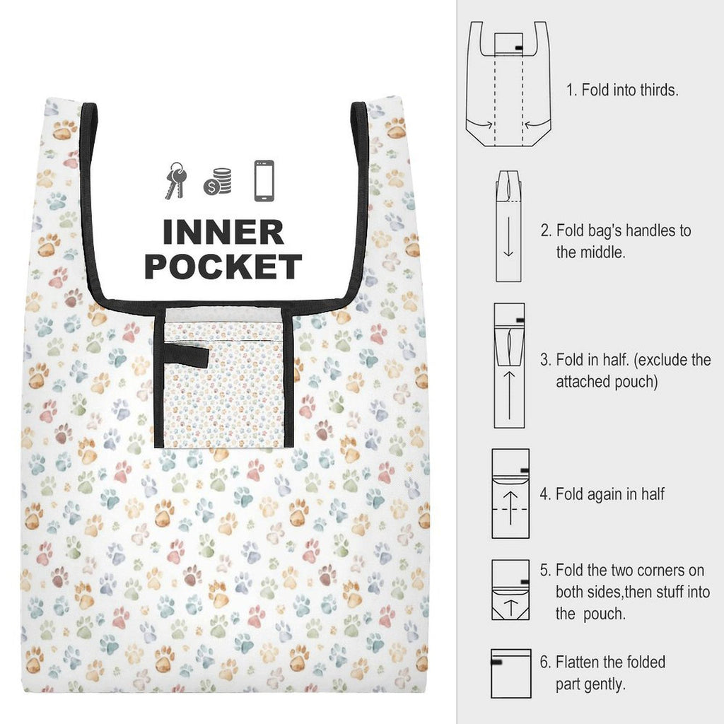 Paw Prints Foldable Shopping Bag