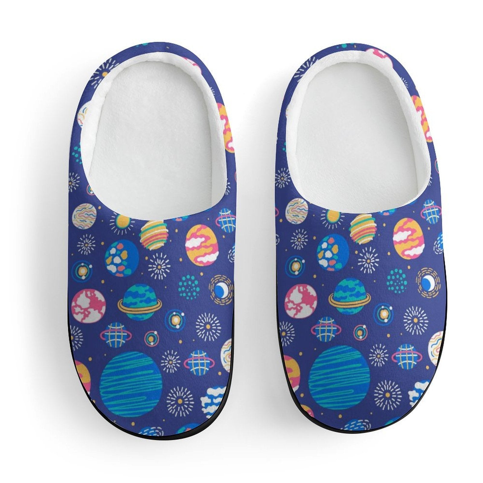 Planets On Blue Kids Cotton Slippers
