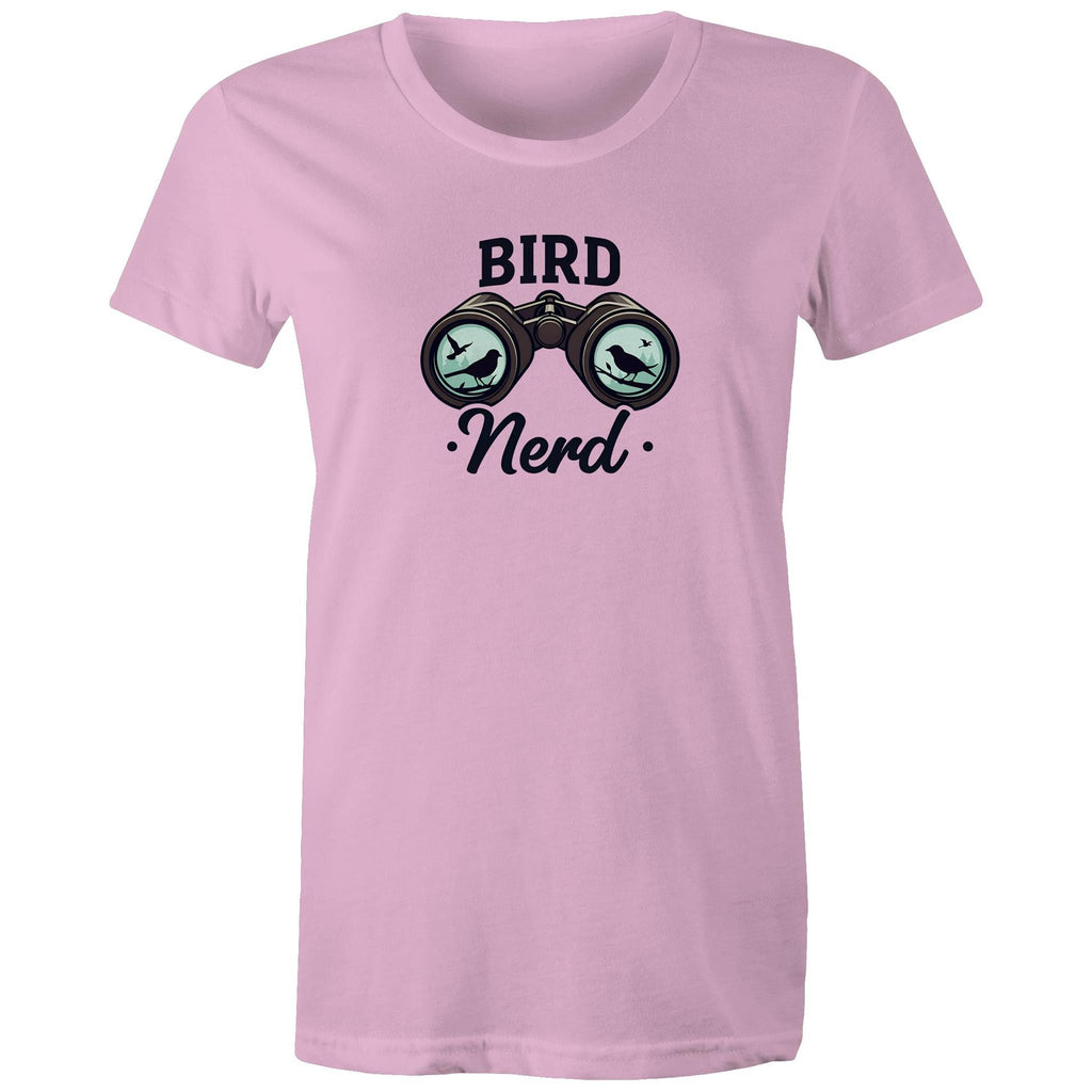 Bird Nerd - Womens T-shirt Pink Womens T-shirt animal Printed In Australia