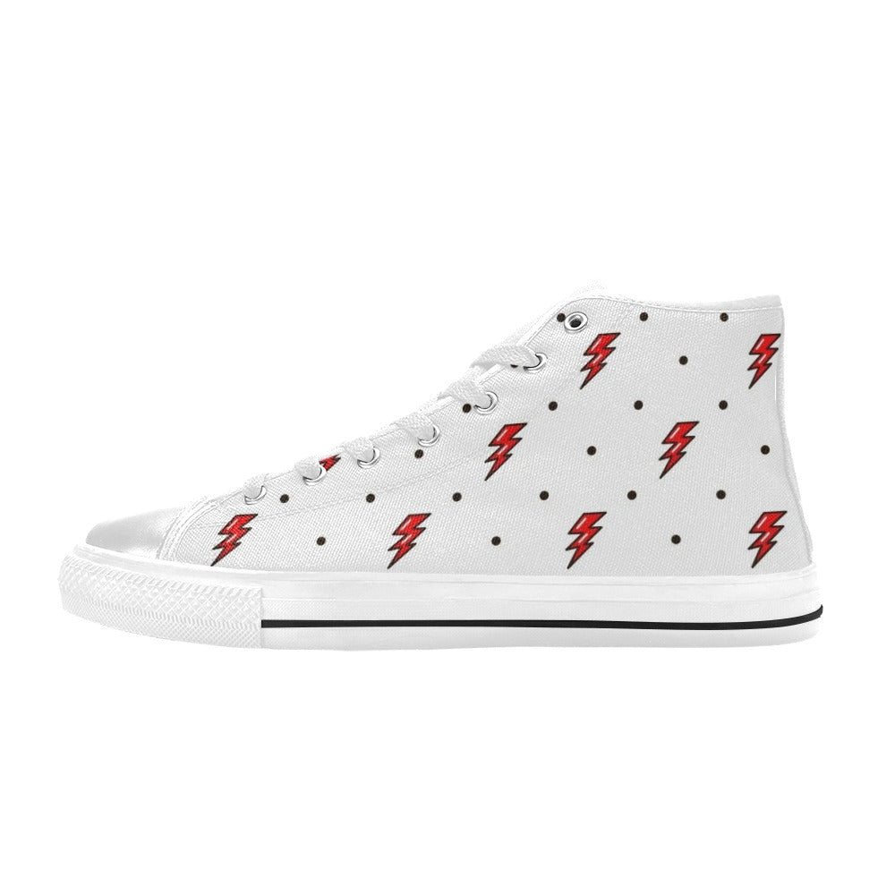 Red Lightning - Men's High Top Canvas Shoes