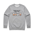 Coffee Beauty, All Shapes And Sizes AS Colour Stencil Crew Sweatshirt Unisex Grey Marle Sweatshirt Coffee Positivity Printed In Australia