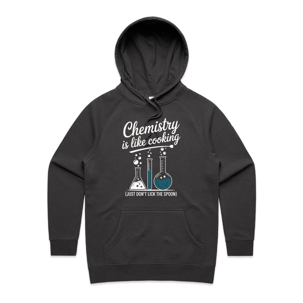 Chemistry Is Like Cooking Women's AS Colour Hoodie Coal Womens Hoodie Printed In Australia Science