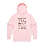 No Inspirational Quotes, Just Coffee - Mens Hoodie Pink Mens Hoodie Coffee Printed In Australia
