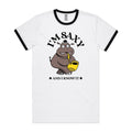 I'm Saxy And I Know It, Hippo Saxophone Player Men's AS Colour Ringer Tee White Black Ringer T-Shirt animal Music Printed In Australia