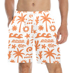Orange Surf Men's Mid-Length Beach Shorts 5XL Men's Mid-Length Beach Shorts Printed Offshore Surf