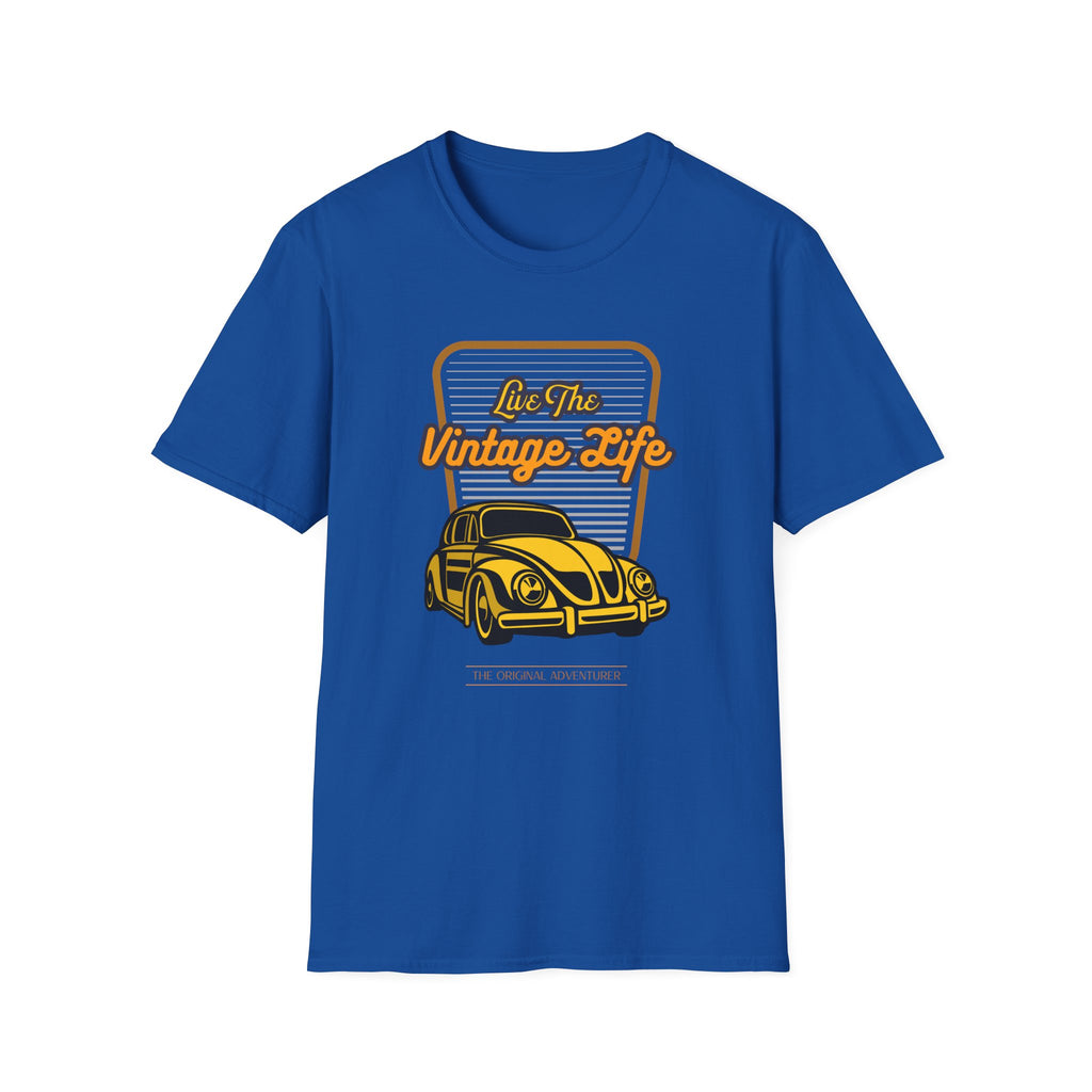 Live The Vintage Life, Car - Unisex Softstyle T-Shirt