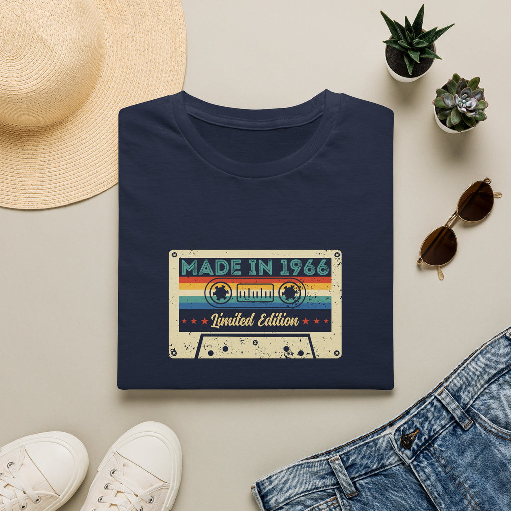 60th Birthday Made in 1966 Cassette Tape Unisex T-Shirt Unisex Adult T-shirt Birthday Globally Fulfilled
