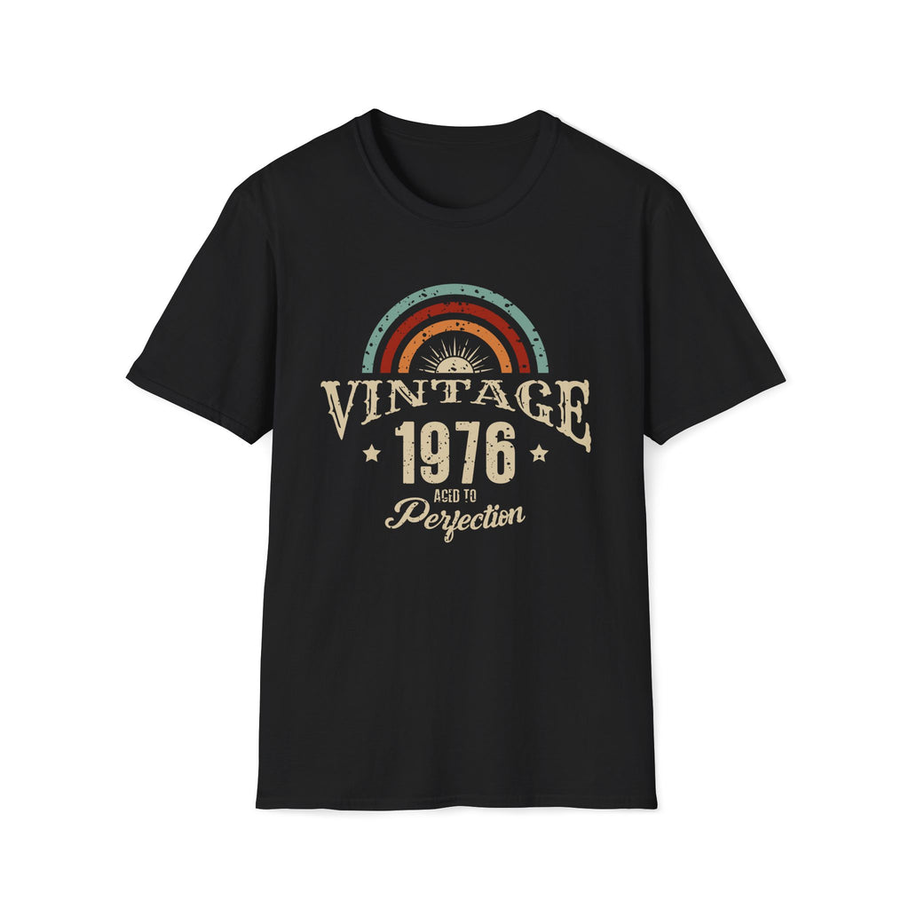 Turning 50 Vintage 1976 Aged To Perfection Unisex T-Shirt Black Unisex Adult T-shirt Birthday Globally Fulfilled