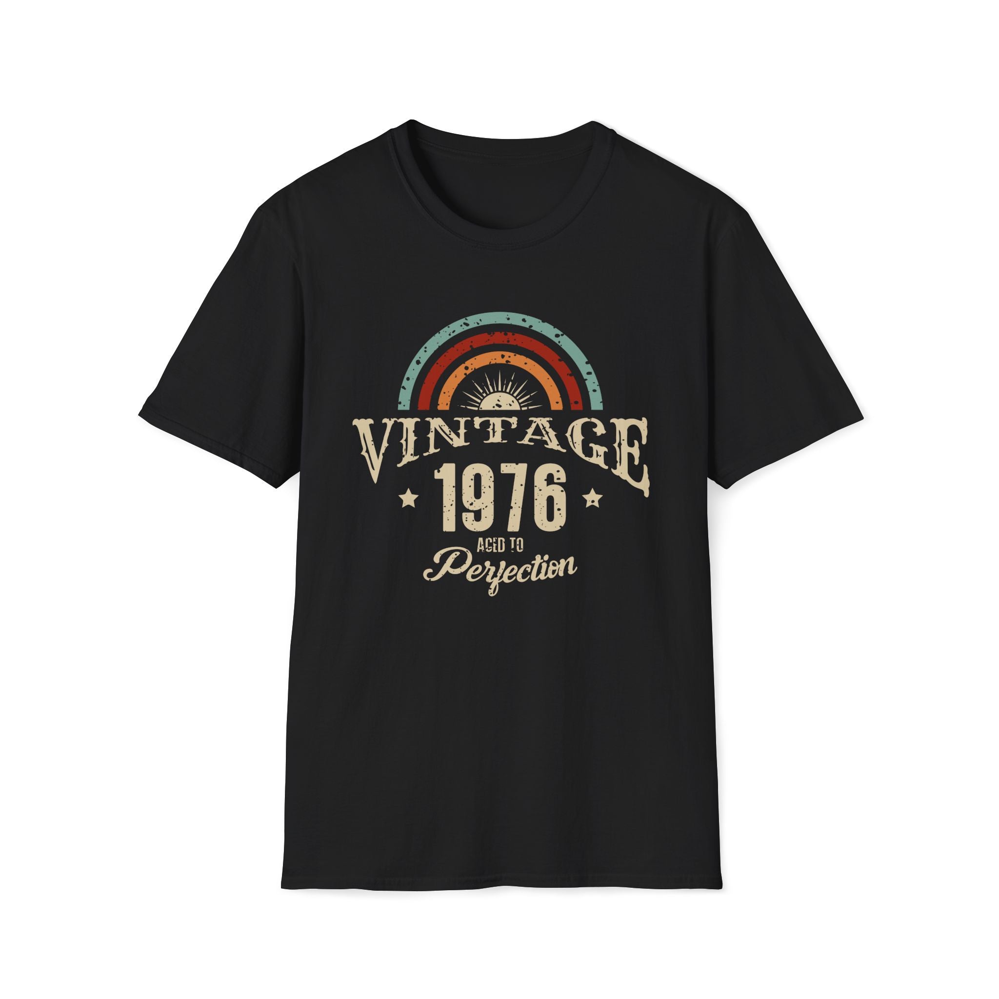 Turning 50 Vintage 1976 Aged To Perfection Unisex T-Shirt Black Unisex Adult T-shirt Birthday Globally Fulfilled