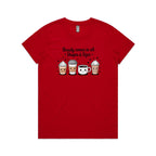 Coffee Beauty, All Shapes And Sizes Women's AS Colour T-shirt Red Womens T-shirt Coffee Positivity Printed In Australia