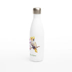 Personalise - Cockatoo, Australian Birds - White 17oz Stainless Steel Water Bottle White Water Bottle animal Globally Fulfilled