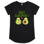 Holy Guacamole, Pregnant Avocado - Womens Scoop Neck T-Shirt Black Womens Scoop Neck T-shirt Food Printed In Australia