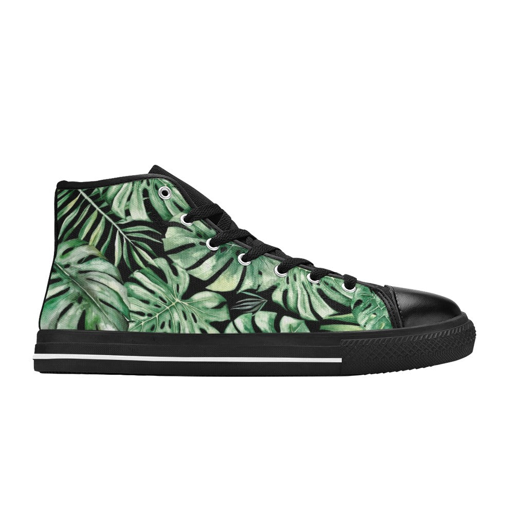 Jungle Leaves - Men's High Top Canvas Shoes