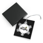 Define Naughty Pewter Snowflake Christmas Ornament