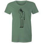 Coffee Brain - Womens T-shirt Sage Womens T-shirt Coffee Printed In Australia