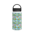 Summer Surf Stainless Steel Water Bottle, Handle Lid White 12oz Stainless Steel Water Bottle With Handle Lid Globally Fulfilled Summer Surf