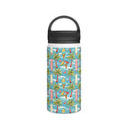 Summer Surf Stainless Steel Water Bottle, Handle Lid White 12oz Stainless Steel Water Bottle With Handle Lid Globally Fulfilled Summer Surf