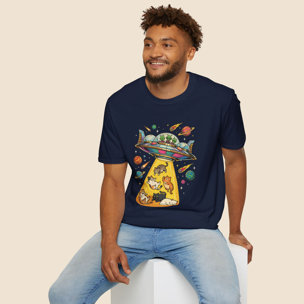 UFO Cat Abduction Unisex T-Shirt Unisex Adult T-shirt animal Globally Fulfilled Sci Fi