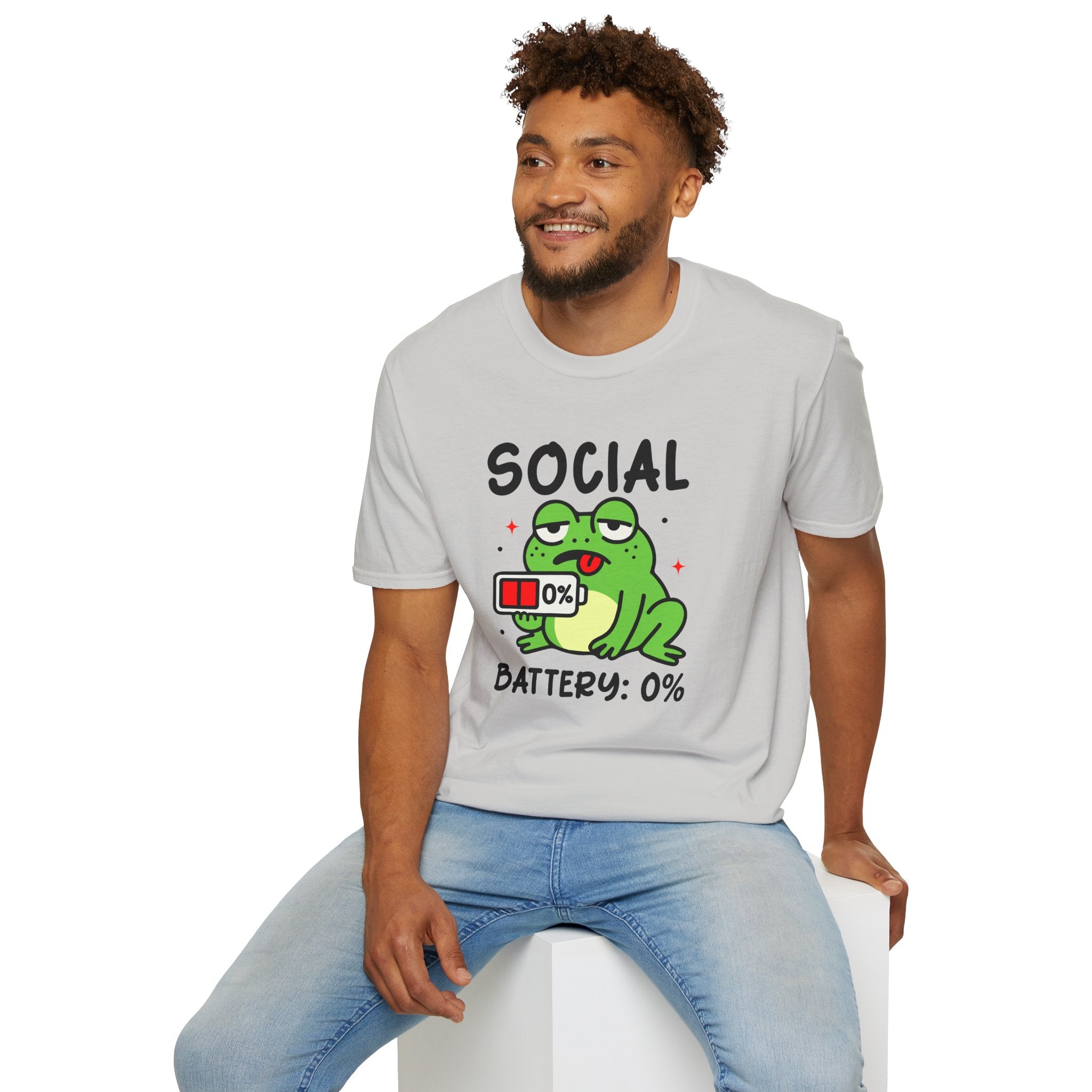 Frog, Social Battery - Unisex Softstyle T-Shirt