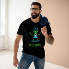 Hello Humans, Alien Skateboard - Men's Staple Tee Black Mens Premium T-Shirt Printed in AU and US Sci Fi