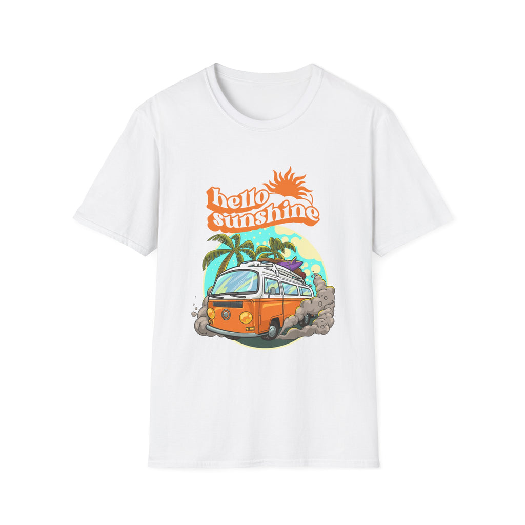 Hello Sunshine, Beach Van - Unisex Softstyle T-Shirt