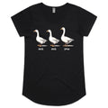 Duck Duck Goose Women's AS Colour Scoop Neck T-Shirt Black Womens Scoop Neck T-shirt animal Games Printed In Australia
