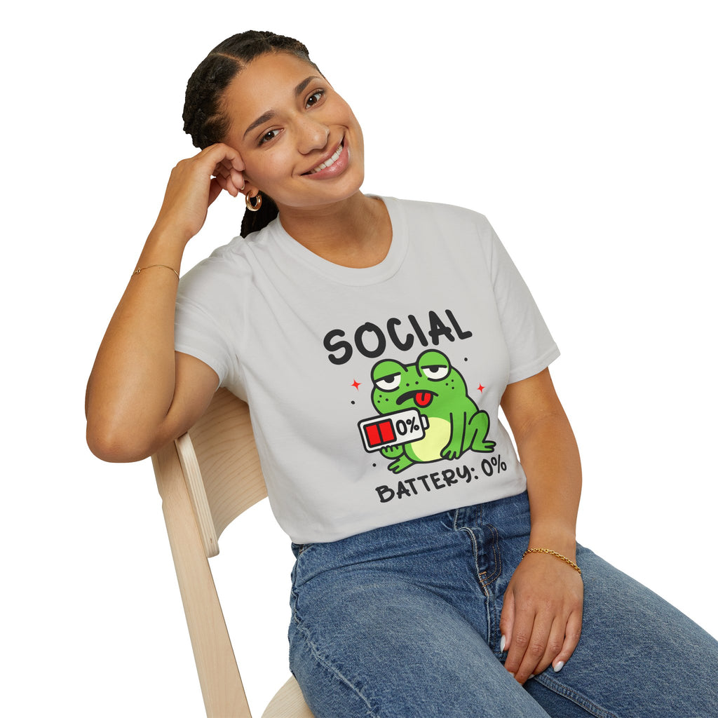 Frog, Social Battery - Unisex Softstyle T-Shirt